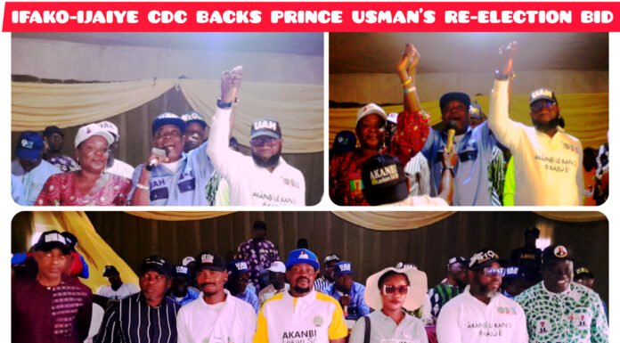 IFAKO-IJAIYE CDC DECLARES SUPPORT FOR PRINCE USMAN’S SECOND TERM BID Community Endorsement for Prince Usman